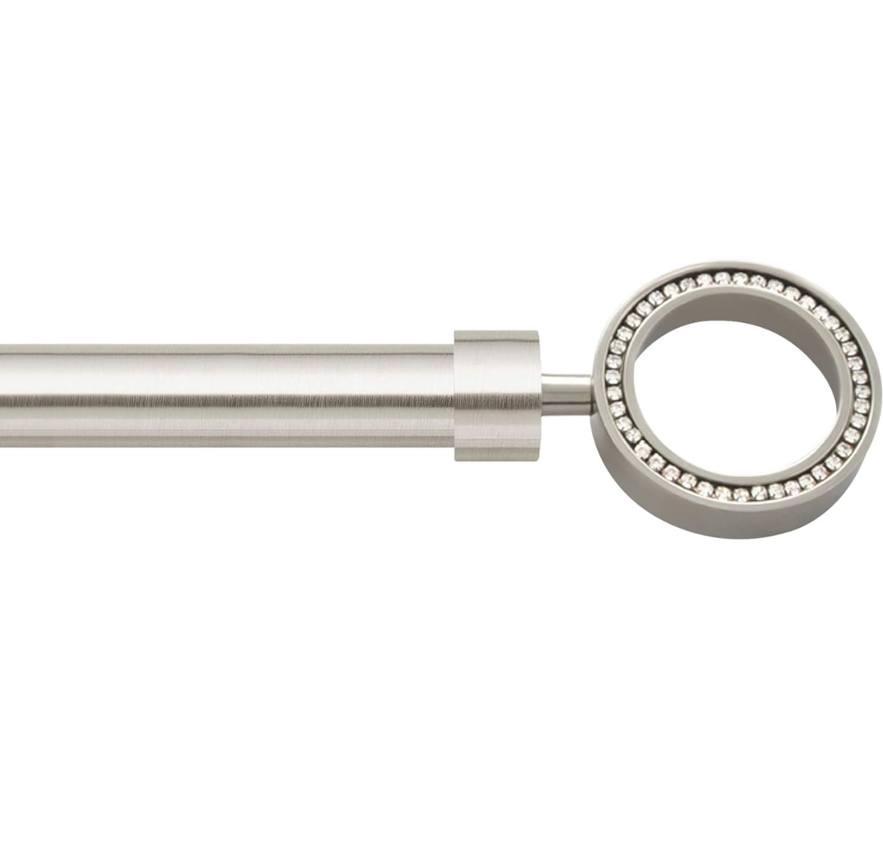 Deco Window 36"-66" Adjustable Bright Nickel Premium Collection Curtain Rod with Round Finials