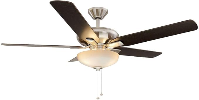 Hampton Bay Holly Springs Low Profile 52 in. LED Indoor Matte White Ceiling Fan with Light Kit - Reversible Blades