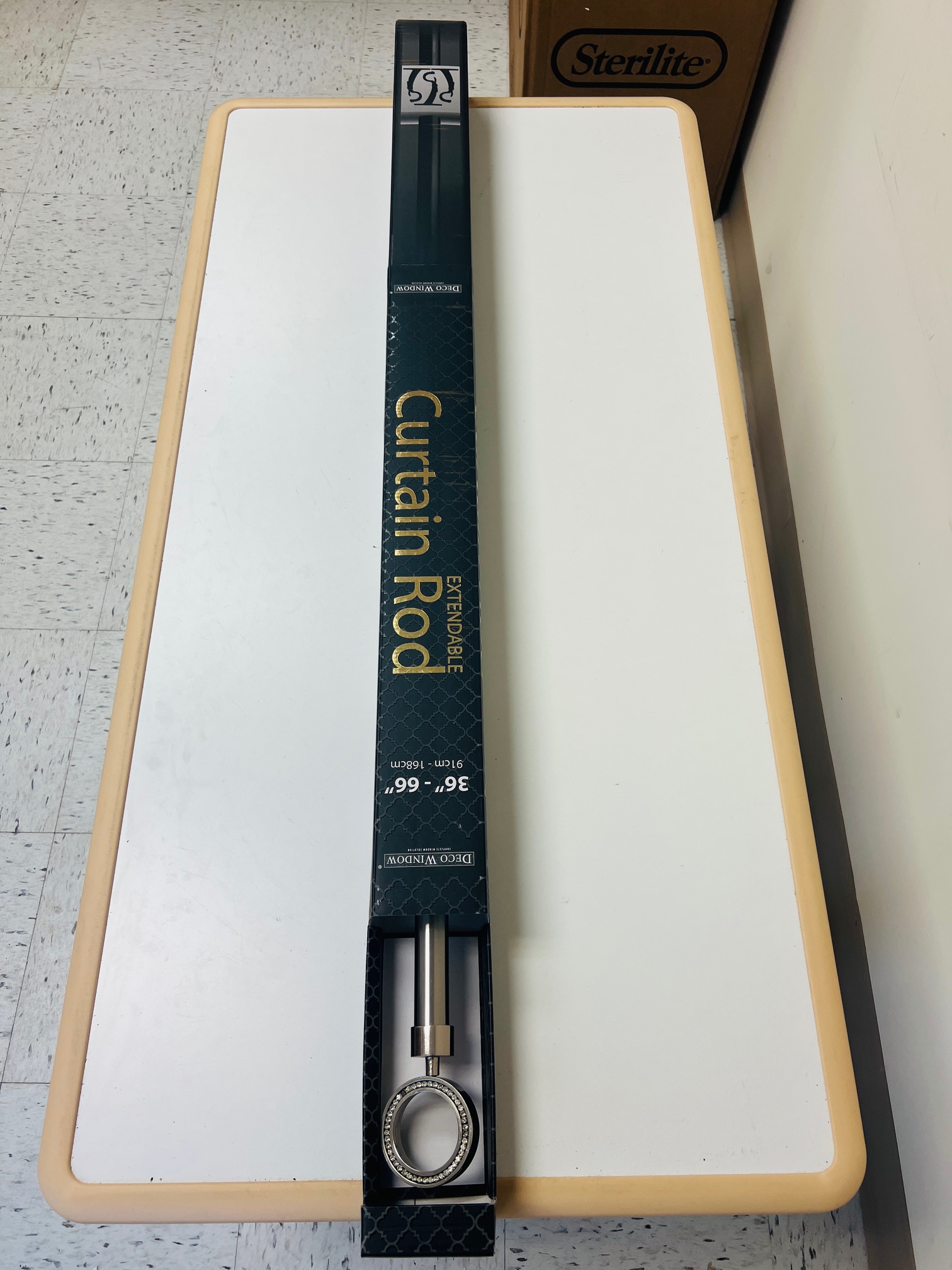 Deco Window 36"-66" Adjustable Bright Nickel Premium Collection Curtain Rod with Round Finials