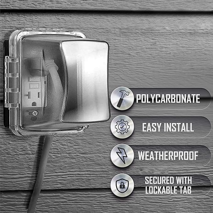 Taymac MM710C 1-Gang Weatherproof Horizontal/Vertical 16-In-1 While-In-Use Cover 4-3/4 Deep Clear