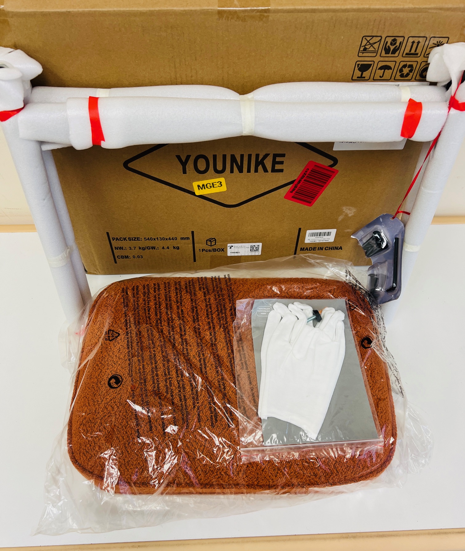 YOUNIKE Ottoman Foot Stool with Metal Legs and Upholstered Teddy Velvet Cushion