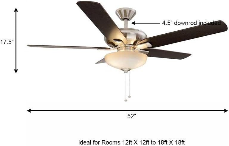Hampton Bay Holly Springs Low Profile 52 in. LED Indoor Matte White Ceiling Fan with Light Kit - Reversible Blades