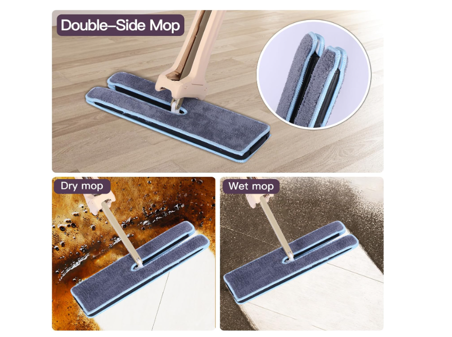 Wet or Dry Floor Mop with Double Side Duster