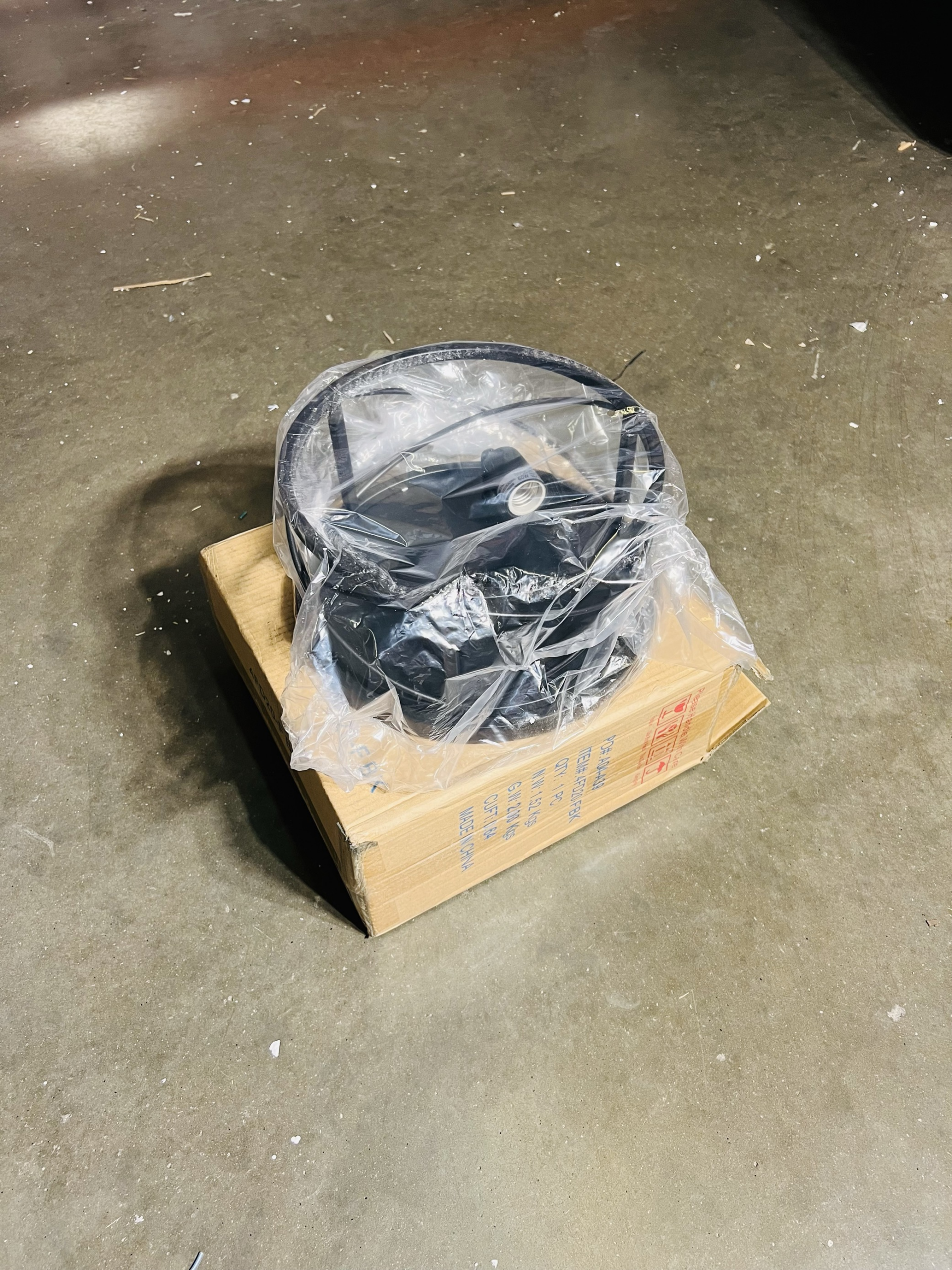 JAZAVA 11.8 in. 2-Light Black Finish Farmhouse Ceiling Flush Mount Light Fixture