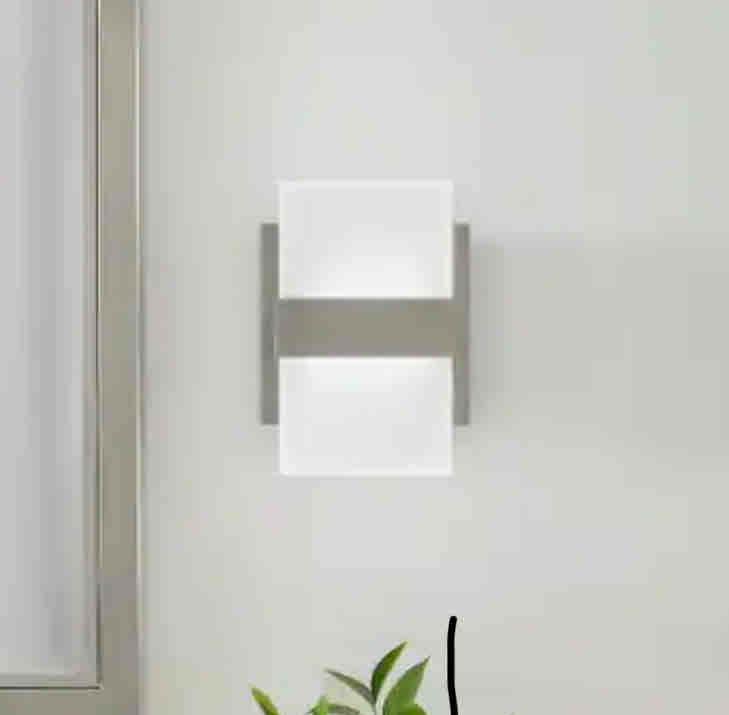 Home Decorators Collection Alberson 5 in. Brushed Nickel 2-Light LED Sconce
