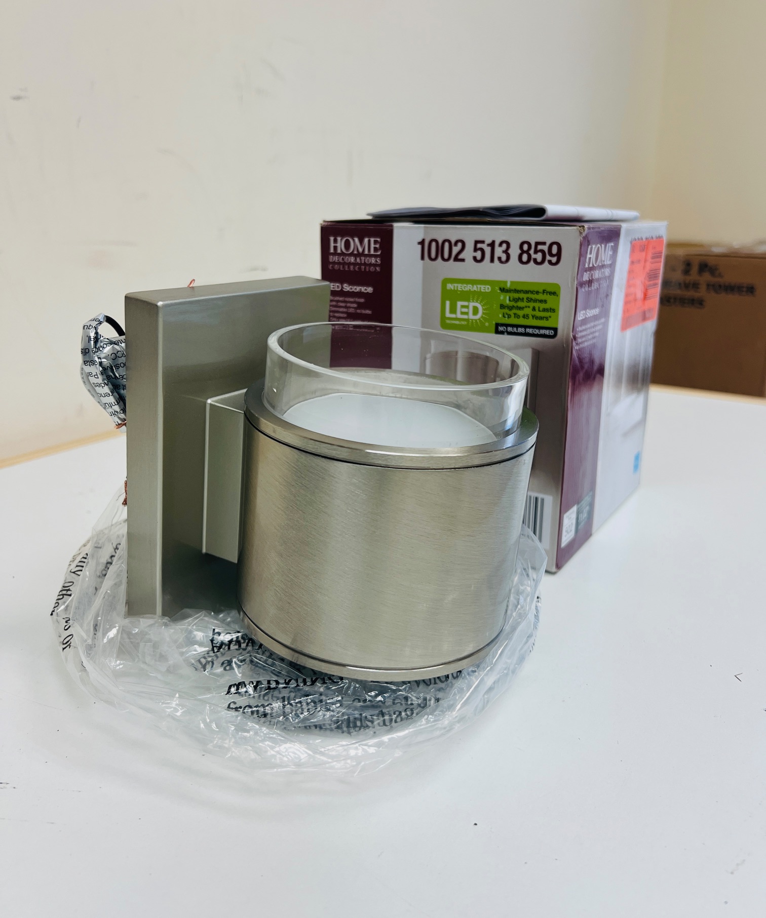 Home Decorator's Collection Upton Brushed Nickel Integrated LED Scone