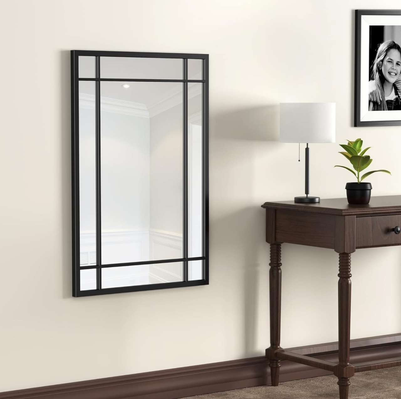 NXHOME 24"x35" Black Framed Wall Mounted Mirror