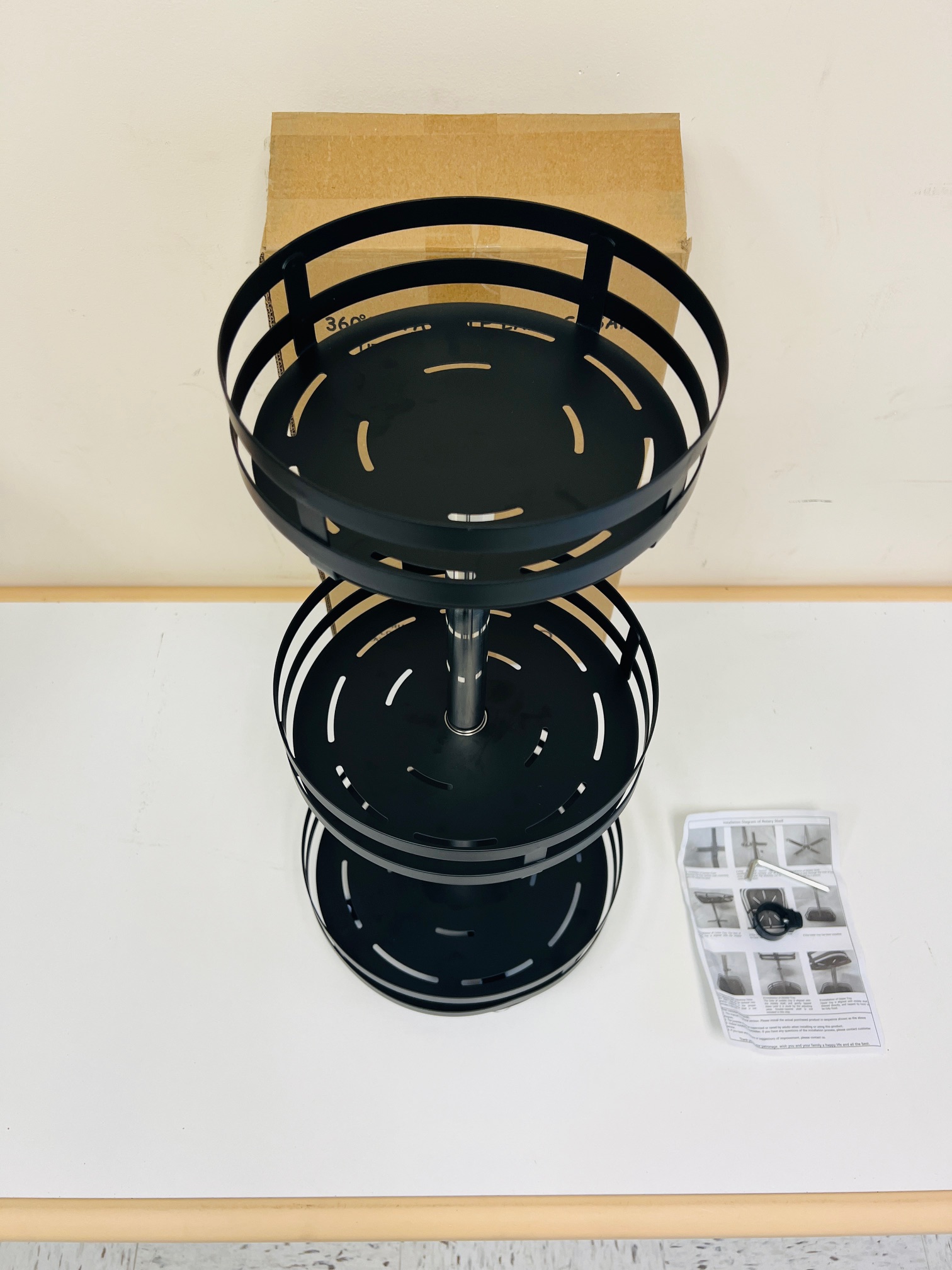 3-Tier 360-Degree Lazy Susan Rotatable Spice Rack Kitchen Cabinet Organizer Shelf