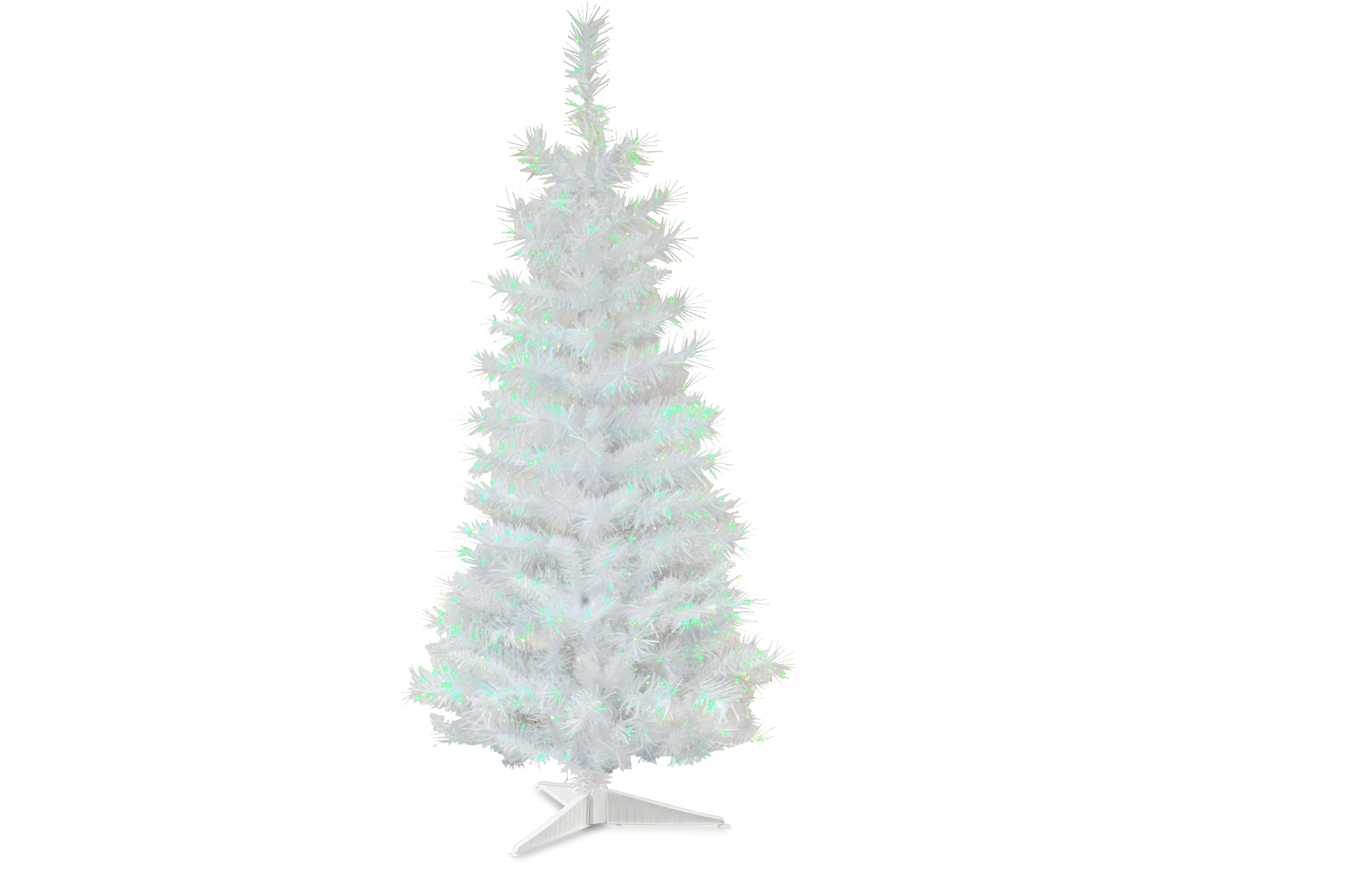 National Tree Company Artificial Christmas Tree, White Tinsel, Includes Stand, 3 feet