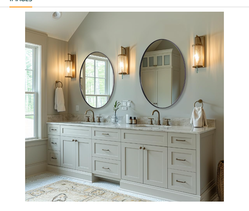 NXHOME Black Oval Mirror for Bathroom, Matte Metal Frame Modern Circle Mirrors, Wall Mounted Entryway Decorative Farmhouse Vanity Mirror 24×36in