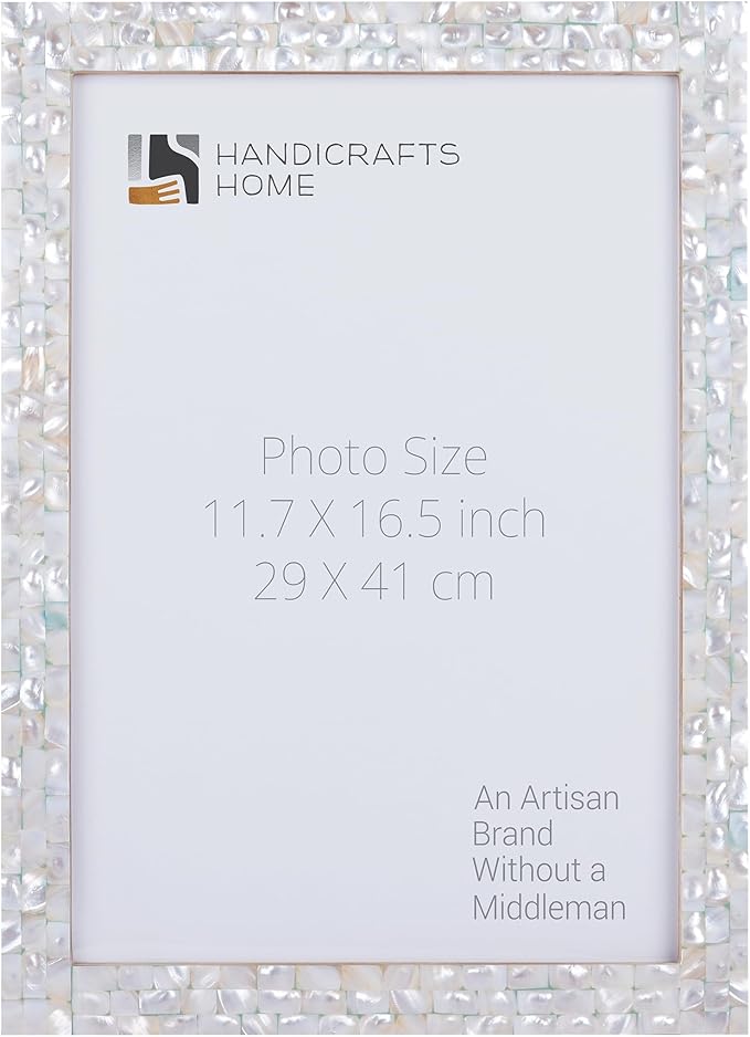 Handicrafts Home Picture Frames 11.7x16.5, A3 Photo Frame Guest Living Room Wall Decor Gifts, MOP White