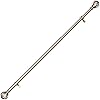 YunNephele Adjustable Curtain Rod for Window 28-48 inch Nickel Brushed, 1 inch Diameter Metal Single Curtain Rod Set with Round Cage Finials