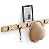 SONGMICS Coat Hooks Wall Mounted, Coat Rack Wall Mount, 5 Double Metal Hooks for Bags, Hats, and Towels, for Entryway, Living Room, Bedroom, Loads up to 55 lb, Natural Beige ULCR005N01