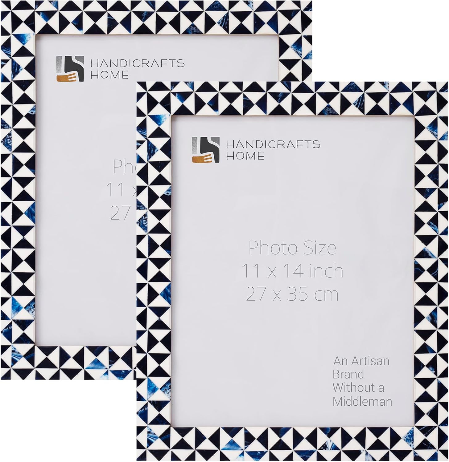 Handicrafts Home 11x14 Photo Picture Frames Handmade Art Wall Hanging Nursery Guest Living Room Table Decor Gifts - Marquet Indigo