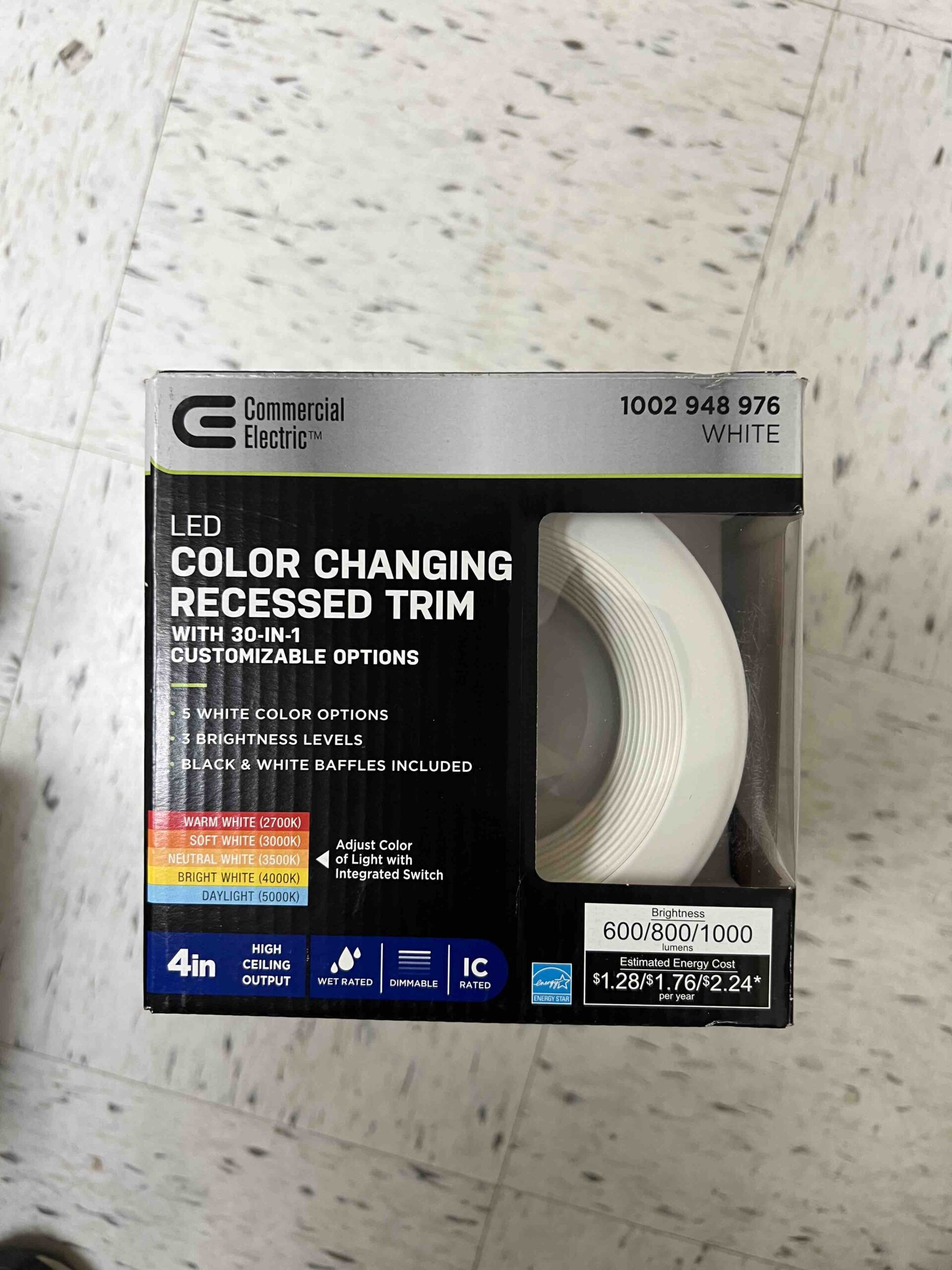 Commercial Electric 4 in. Selectable Integrated LED Recessed Trim Downlight