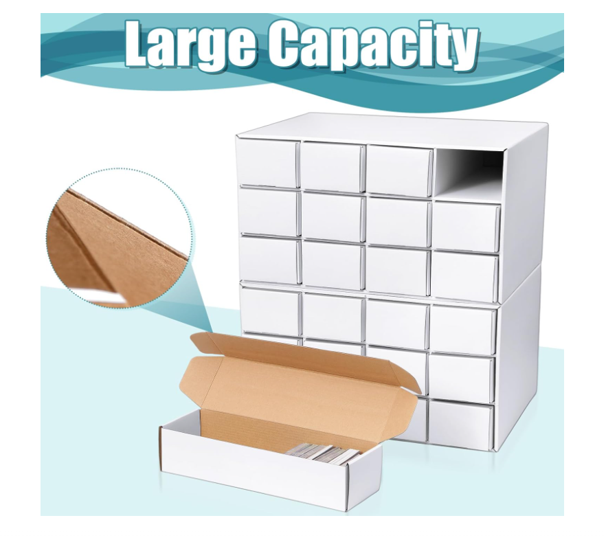 Hoolerry 2 Set 12 Slots Trading Card Storage Box Cardboard Sports and Gaming Card Storage Box, Card Storage Compatible with TCG, MTG Collector Baseball Cards