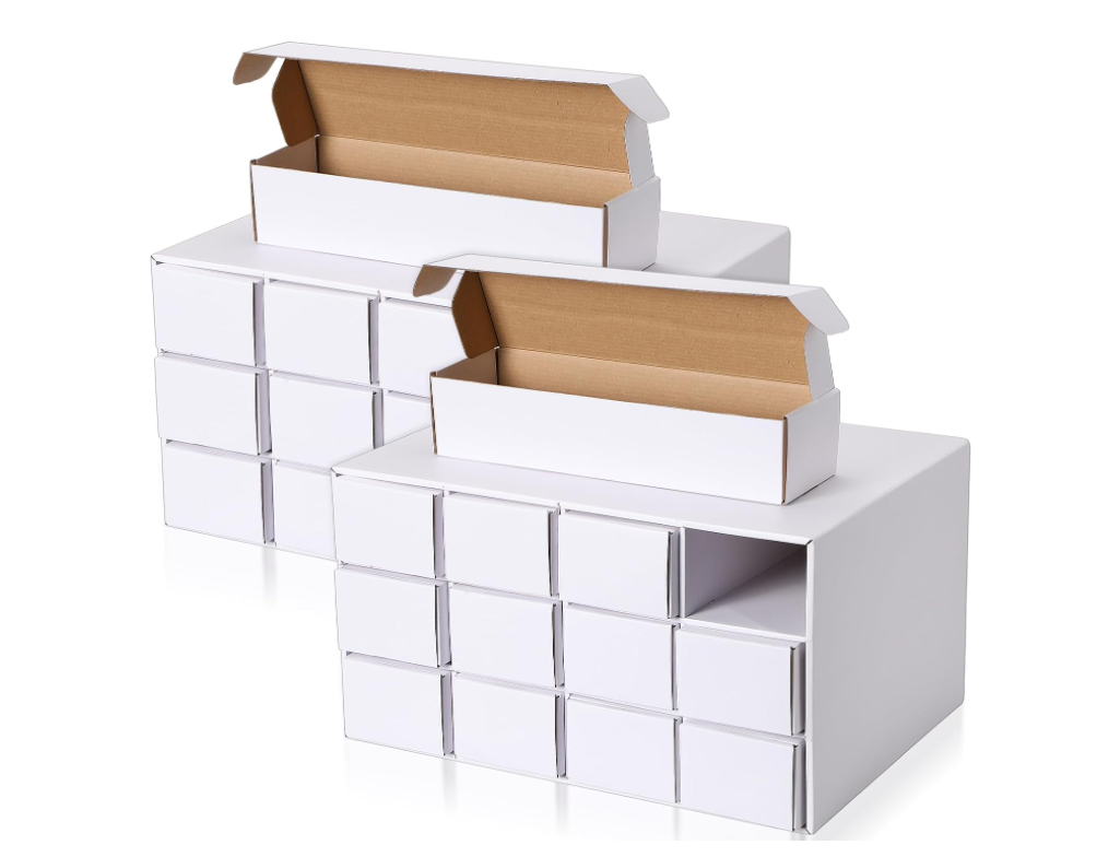 Hoolerry 2 Set 12 Slots Trading Card Storage Box Cardboard Sports and Gaming Card Storage Box, Card Storage Compatible with TCG, MTG Collector Baseball Cards