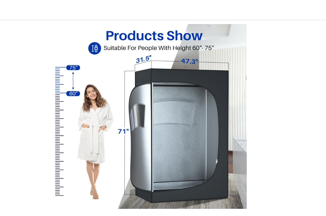 2 Person Sauna for Home, Extra Large Portable Steam Sauna Box for Relaxation with 4.1L Steamer Remote Control，600D Insulated Oxford Fabric（71" x 47.5" x31.5 ）