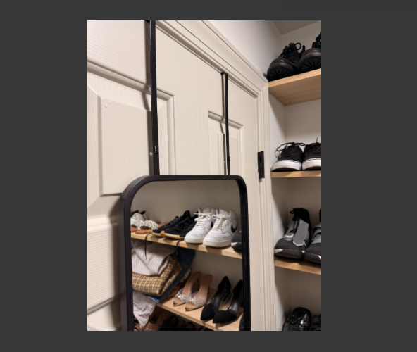 Over-the-Door Mirror Metal Black - Threshold: Modern Full Body Rectangular
