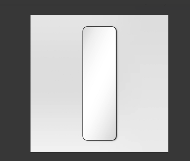 Over-the-Door Mirror Metal Black - Threshold: Modern Full Body Rectangular